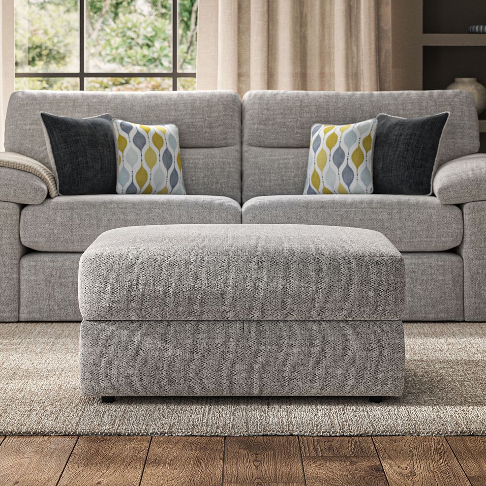 Morgan Storage Footstool in Santos Silver 1