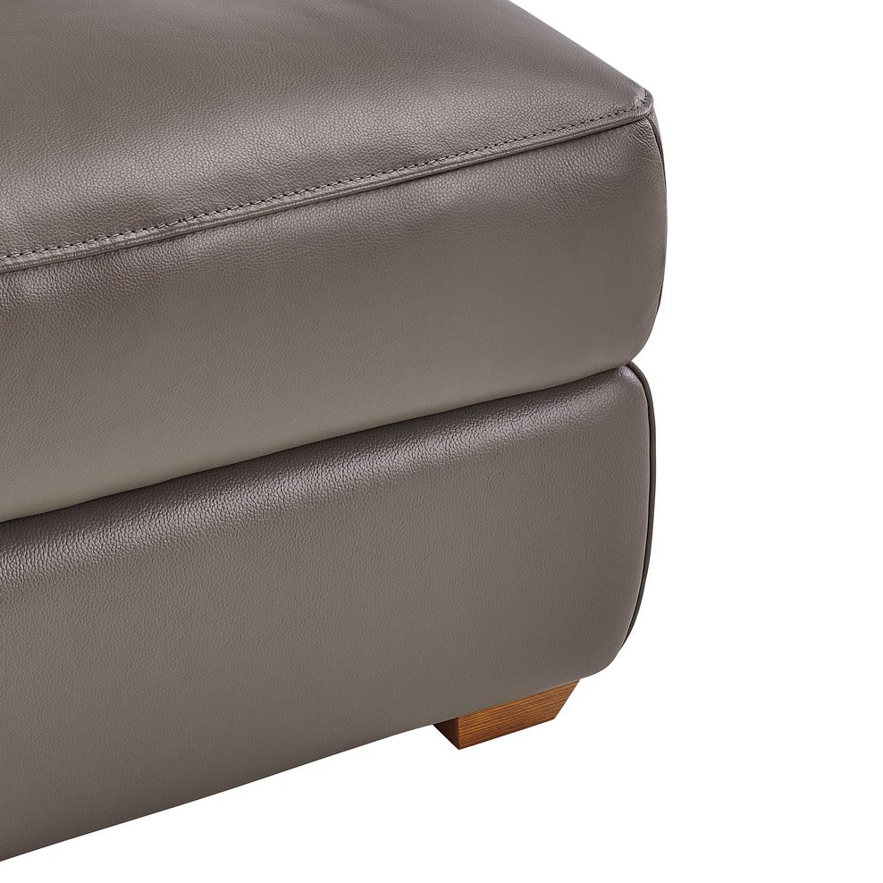 Muse Dark Grey Leather Footstool Oak Furnitureland