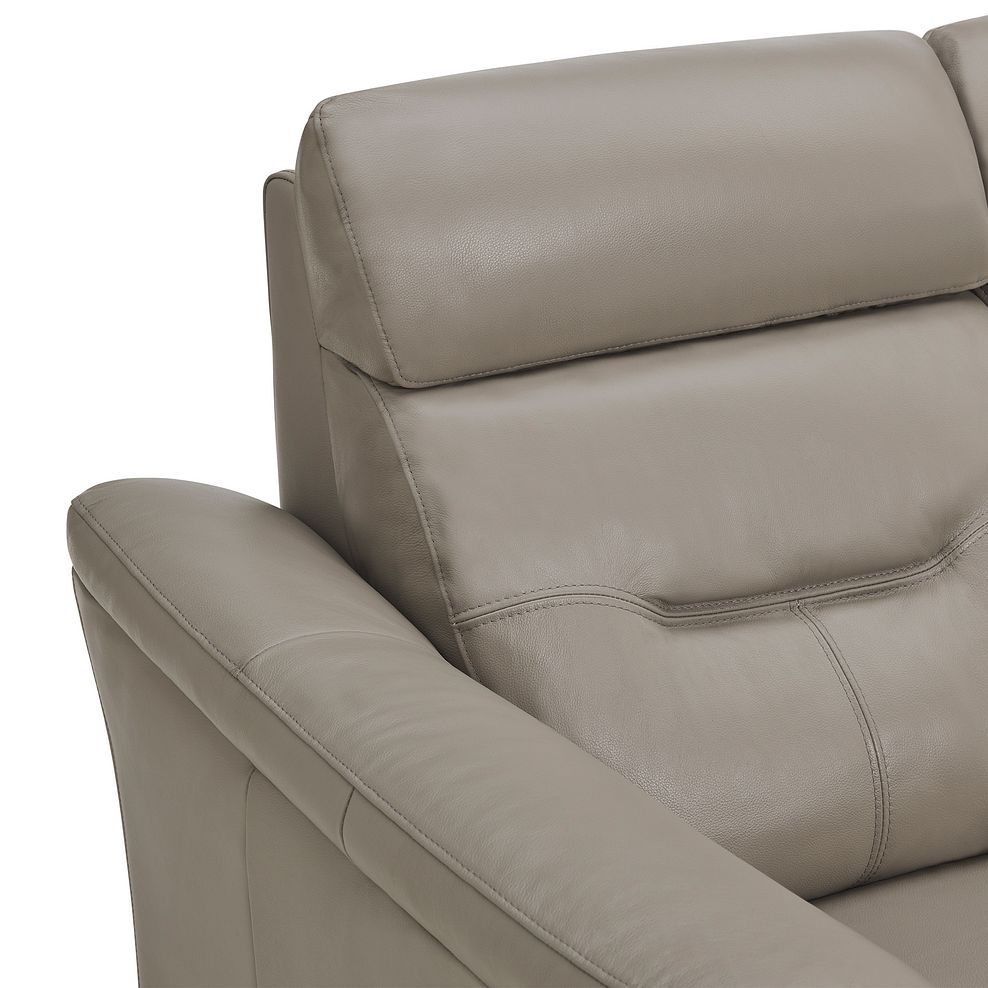 Muse Light Grey Leather 3 Seater Electric Recliner Sofa 13