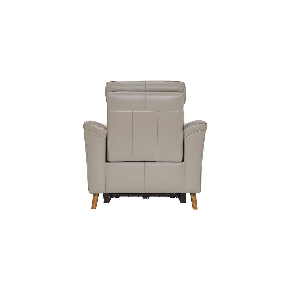 Muse Light Grey Leather Electric Recliner Armchair 7