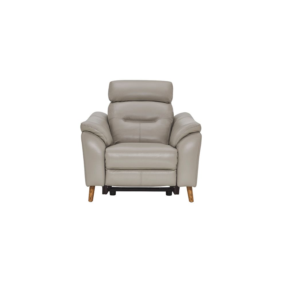 Muse Light Grey Leather Electric Recliner Armchair Thumbnail 2