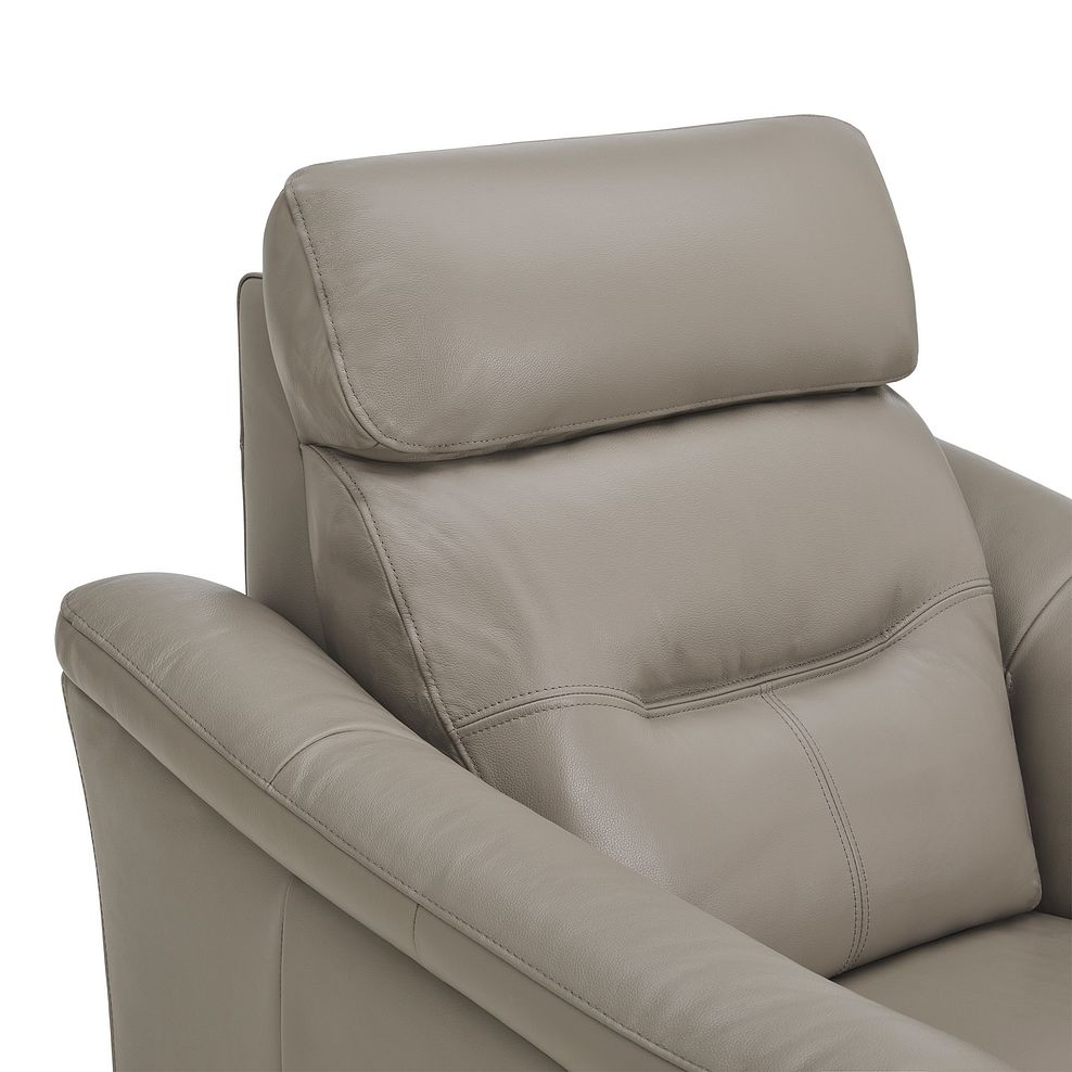 Muse Light Grey Leather Electric Recliner Armchair 11