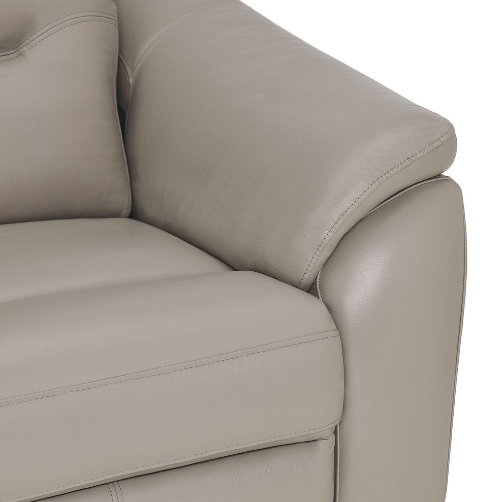 Muse Light Grey Leather Electric Recliner Armchair 10