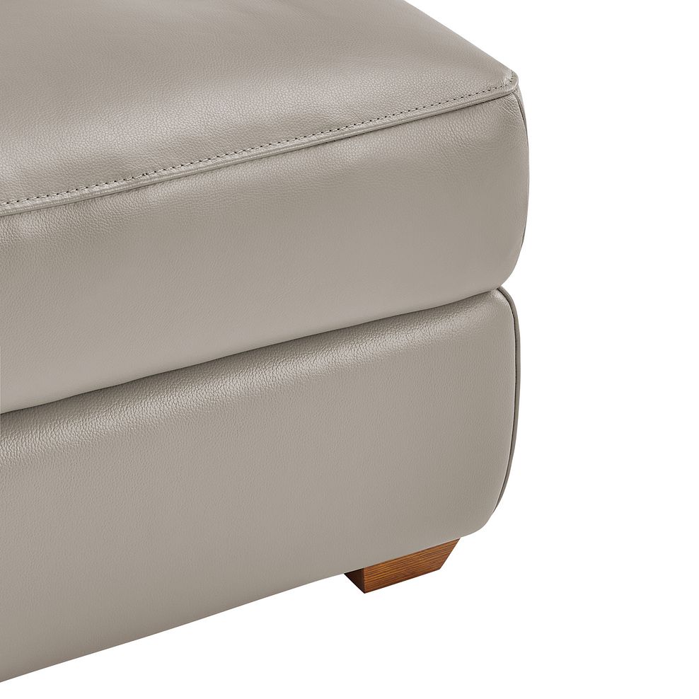 Muse Light Grey Leather Storage Footstool Thumbnail 4