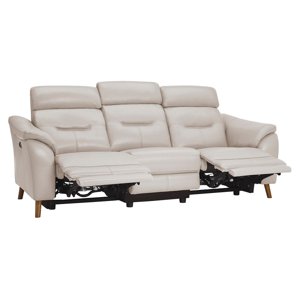 Muse Off White Leather 3 Seater Electric Recliner Sofa 5