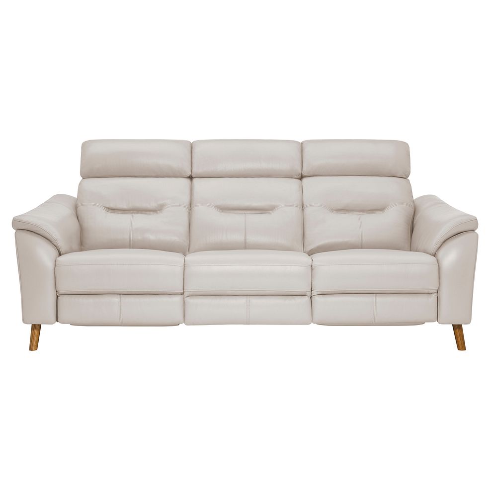 Muse Off White Leather 3 Seater Electric Recliner Sofa Thumbnail 2