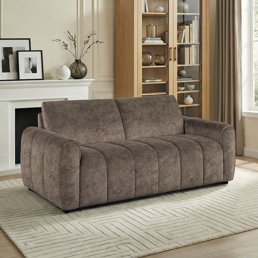Nap 3 Seater Sofa in Dapple Chocolate Fabric 1