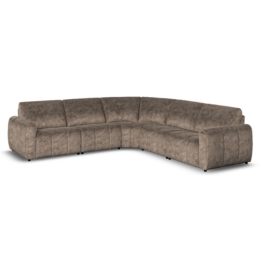 Nap 5 Seat Modular Corner Sofa in Dapple Chocolate Fabric - Group 3 1