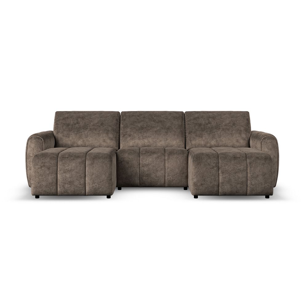 Nap Modular 3 Seater U-Shape Chaise Sofa in Dapple Chocolate Fabric  - Group 16 2