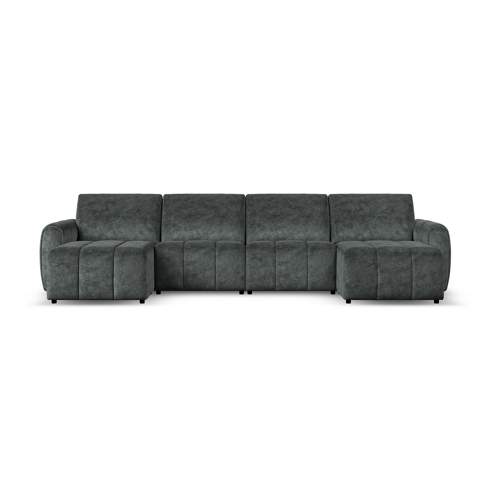 Nap Modular 4 Seater U-Shape Chaise Sofa in  Dapple Grey Fabric - Group 17 2
