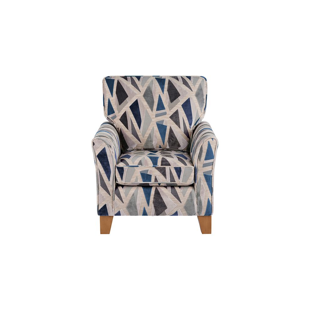 Claremont Accent Chair in Patterned Navy Fabric Thumbnail 2