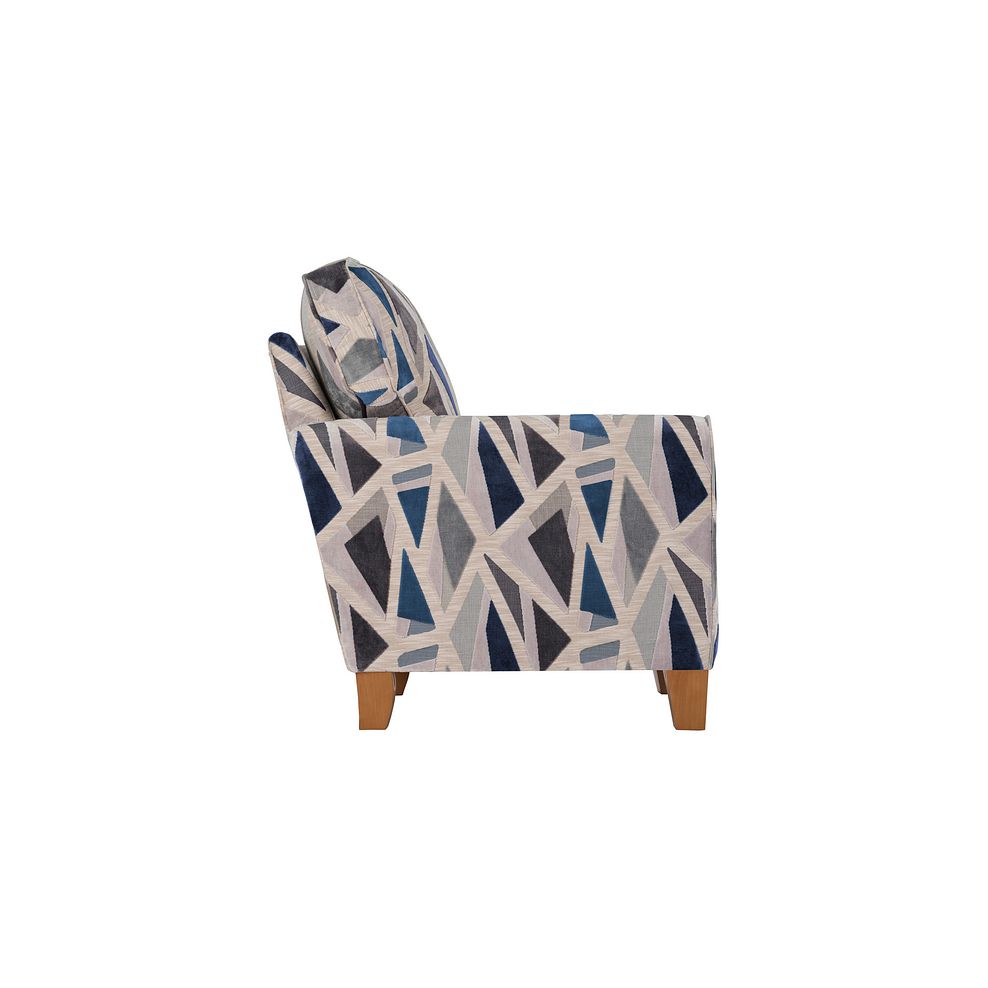 Claremont Accent Chair in Patterned Navy Fabric Thumbnail 4