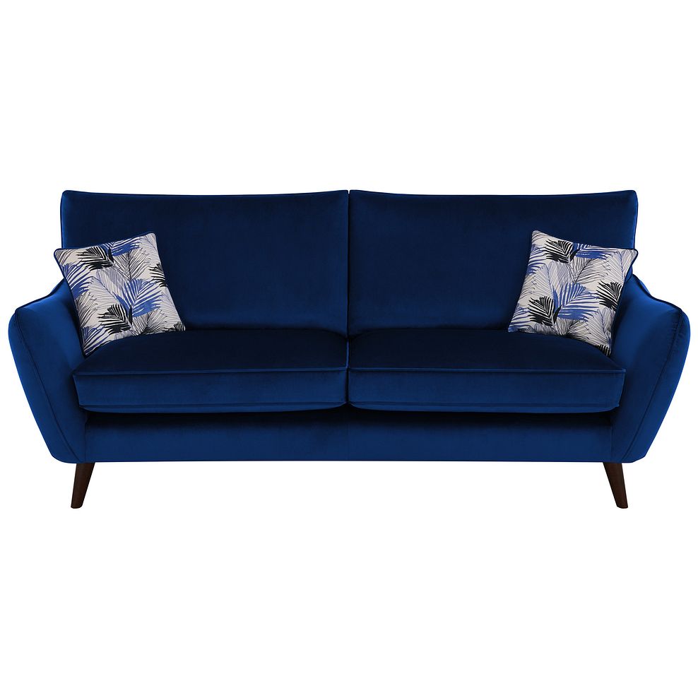 Retro Style Velvet 4 Seater Sofa Fern Oak Furnitureland