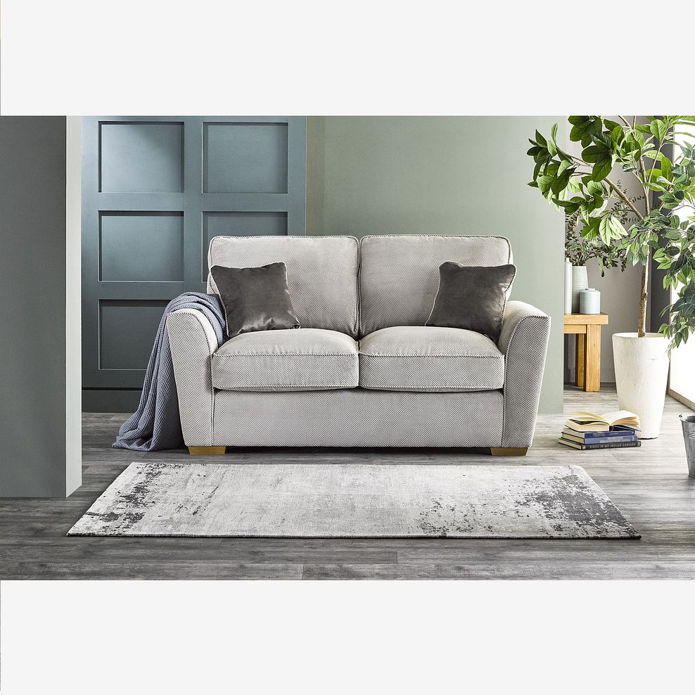 Nebraska 2 Seater High Back Sofa in Aero Silver with Grey Scatters Thumbnail 1