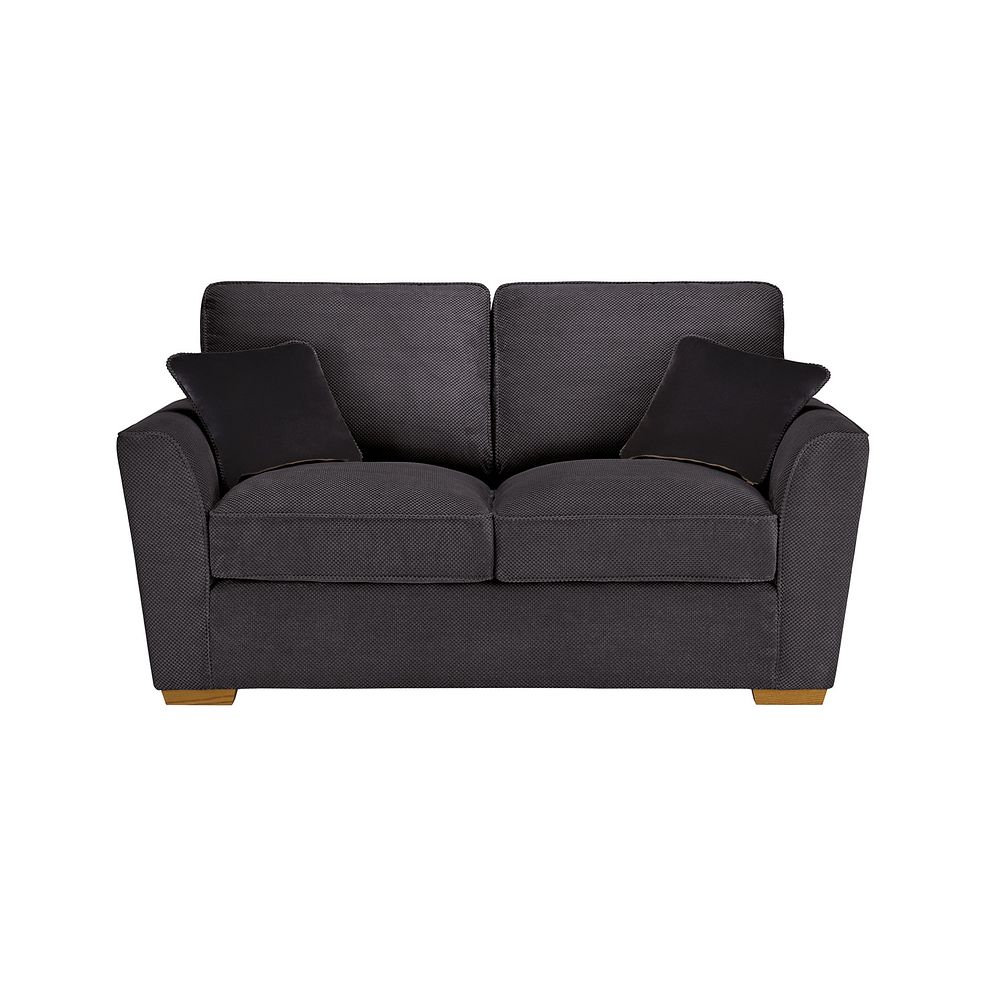 Nebraska 2 Seater High Back Sofa in Aero Charcoal with Grey Scatters 2
