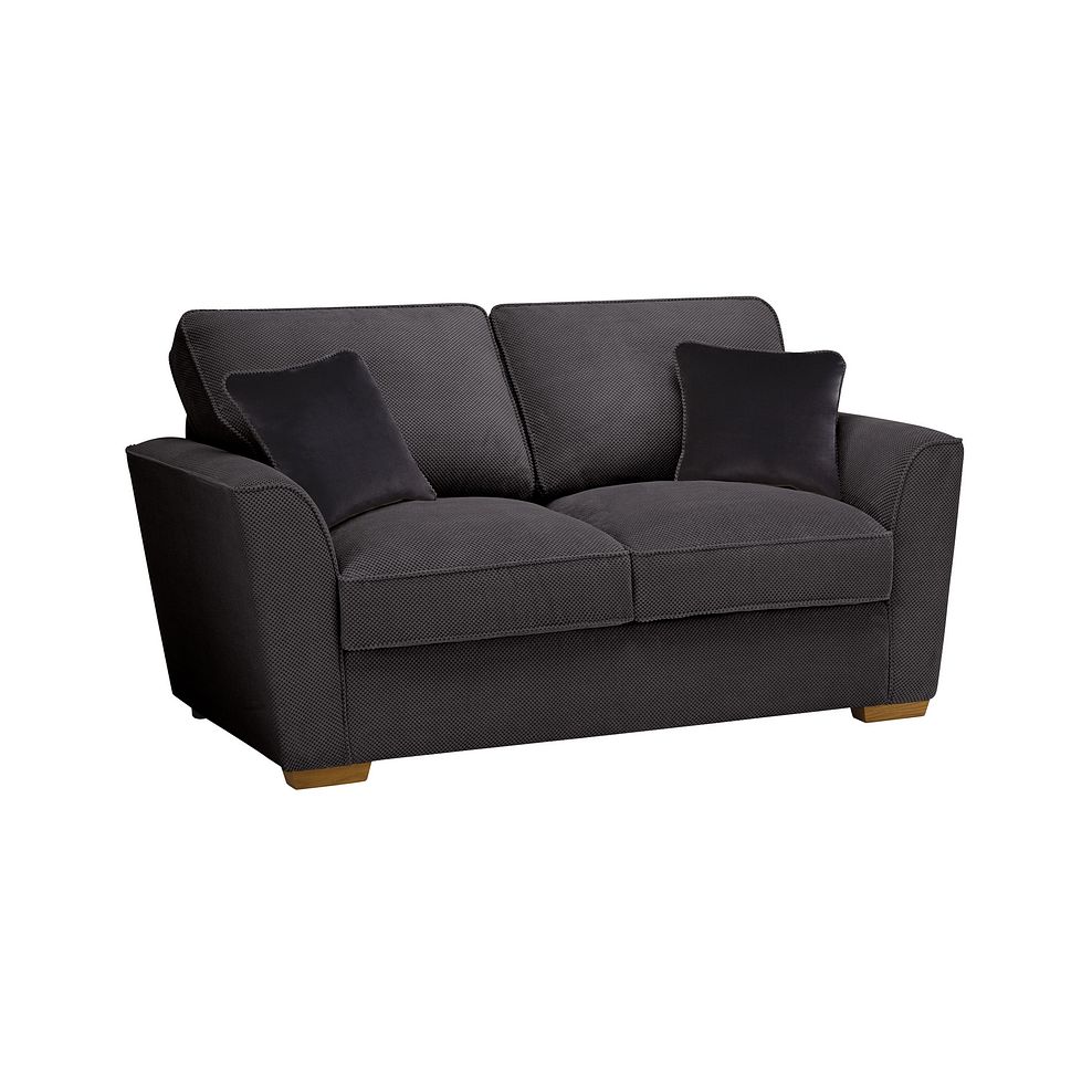 Nebraska 2 Seater High Back Sofa in Aero Charcoal with Grey Scatters