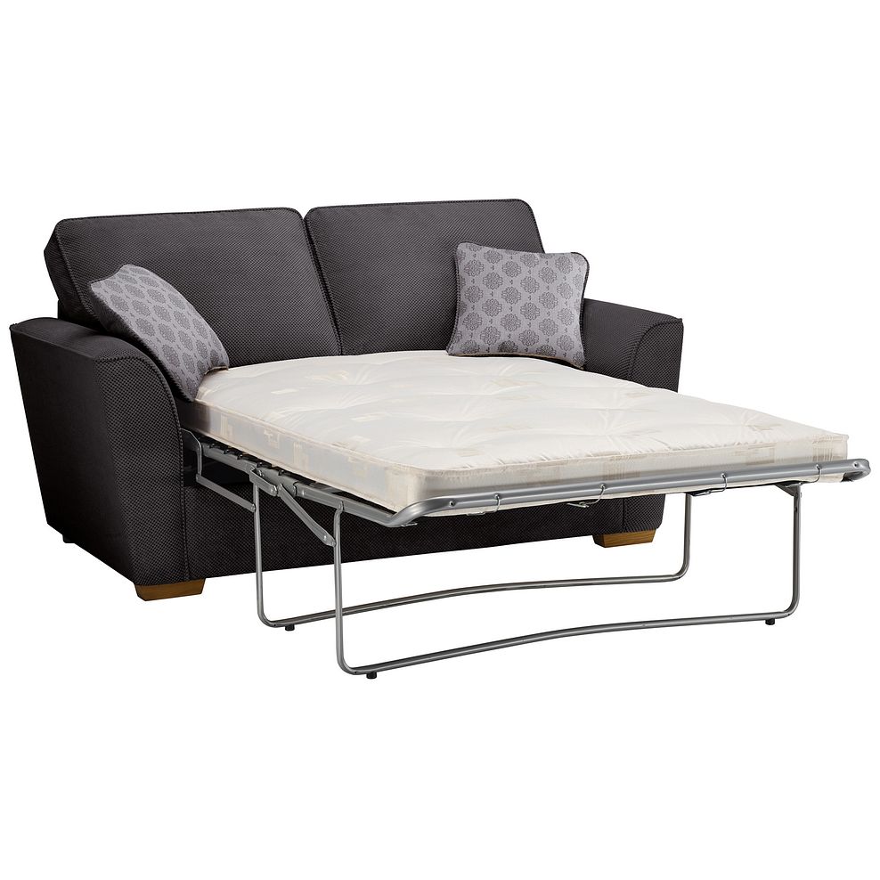 Nebraska 2 Seater Sofa Bed with Deluxe Mattress in Aero Charcoal with Silver Scatters Thumbnail 1