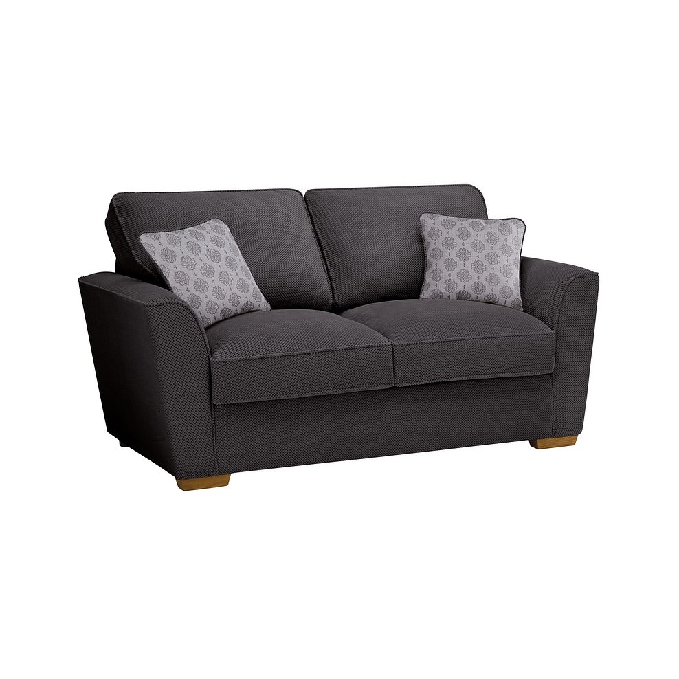 Nebraska 2 Seater Sofa Bed with Deluxe Mattress in Aero Charcoal with Silver Scatters Thumbnail 2