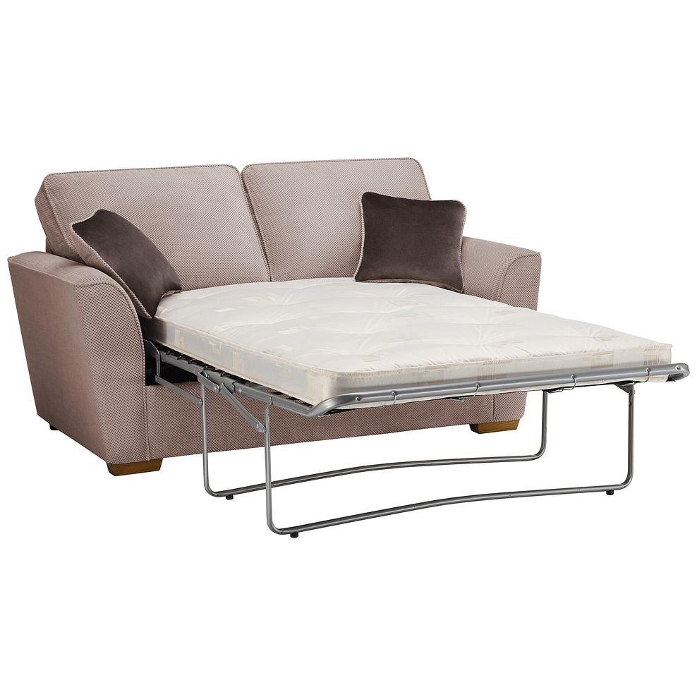 Nebraska 2 Seater Sofa Bed with Deluxe Mattress in Aero Fawn with Cedar Scatters 1