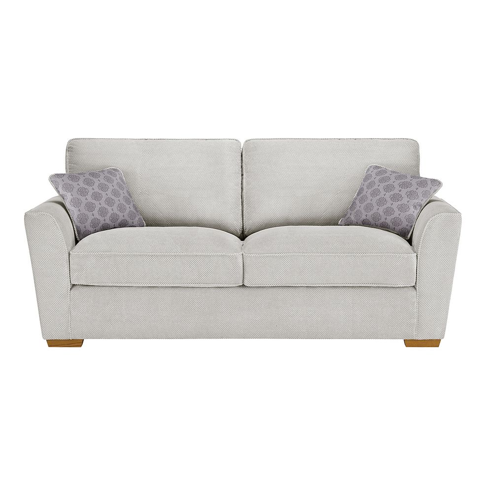 Nebraska 3 Seater High Back Sofa - Aero Silver with Silver Scatters 1