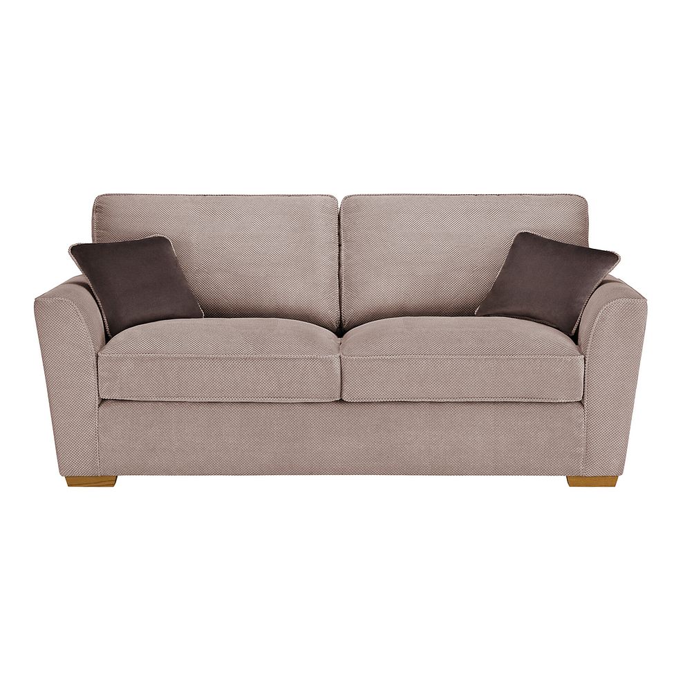 Nebraska 3 Seater High Back Sofa in Aero Fawn with Cedar Scatters 1