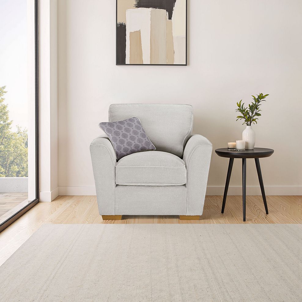 Nebraska Armchair in Aero Silver with Grey Scatters 1