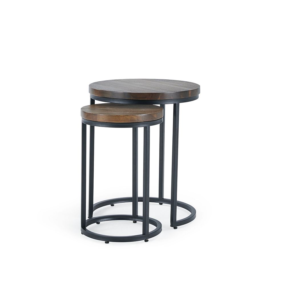 Detroit Solid Hardwood and Metal Nesting Side Tables Thumbnail 2
