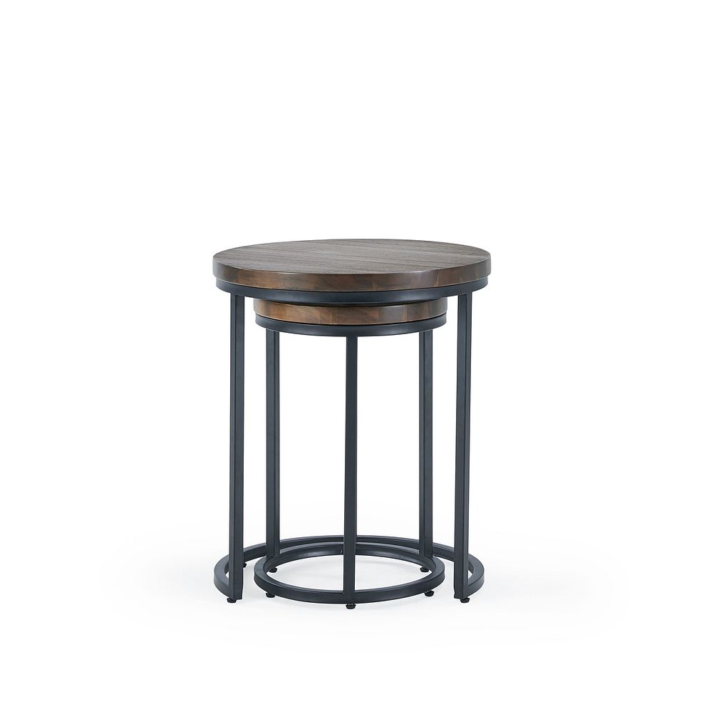 Detroit Solid Hardwood and Metal Nesting Side Tables Thumbnail 3