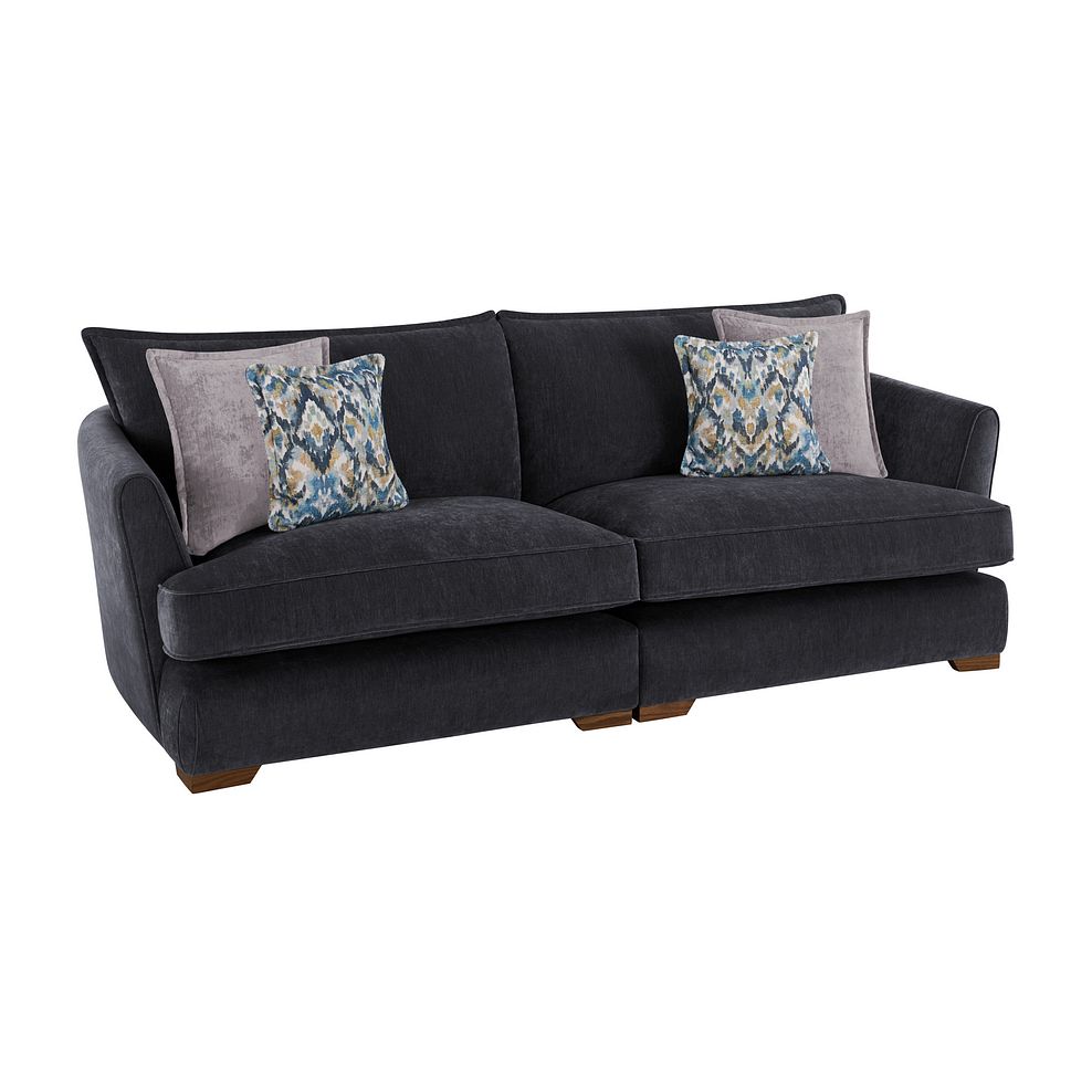 New England 4 Seater Sofa in Pellier Charcoal fabric