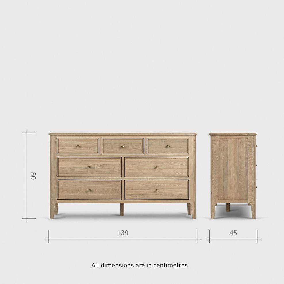 Newton Light Natural Solid Oak 3+4 Chest of Drawers 13