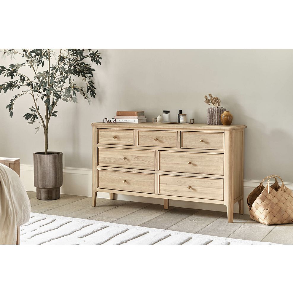 Newton Light Natural Solid Oak 3+4 Chest of Drawers 1