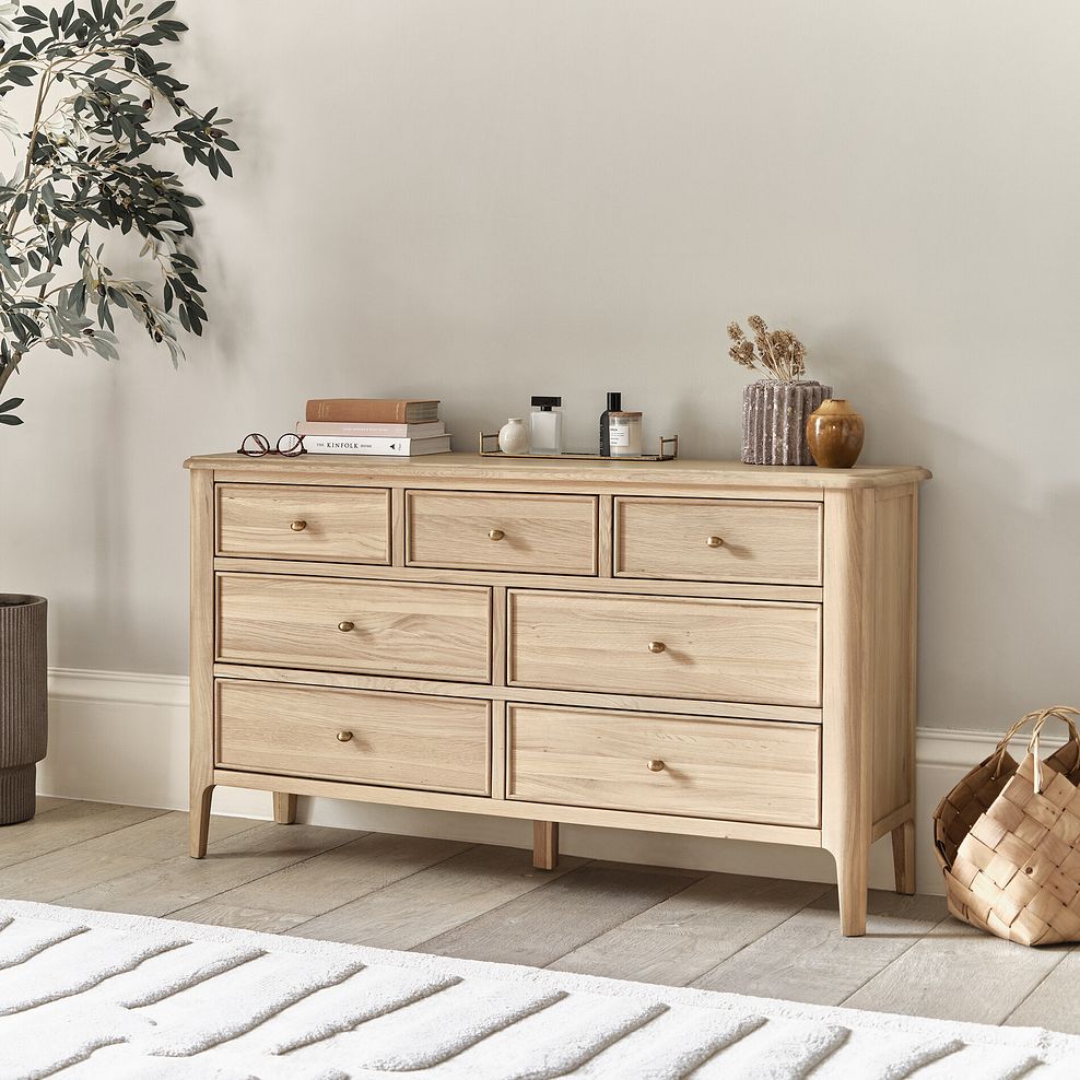Newton Light Natural Solid Oak 3+4 Chest of Drawers 1