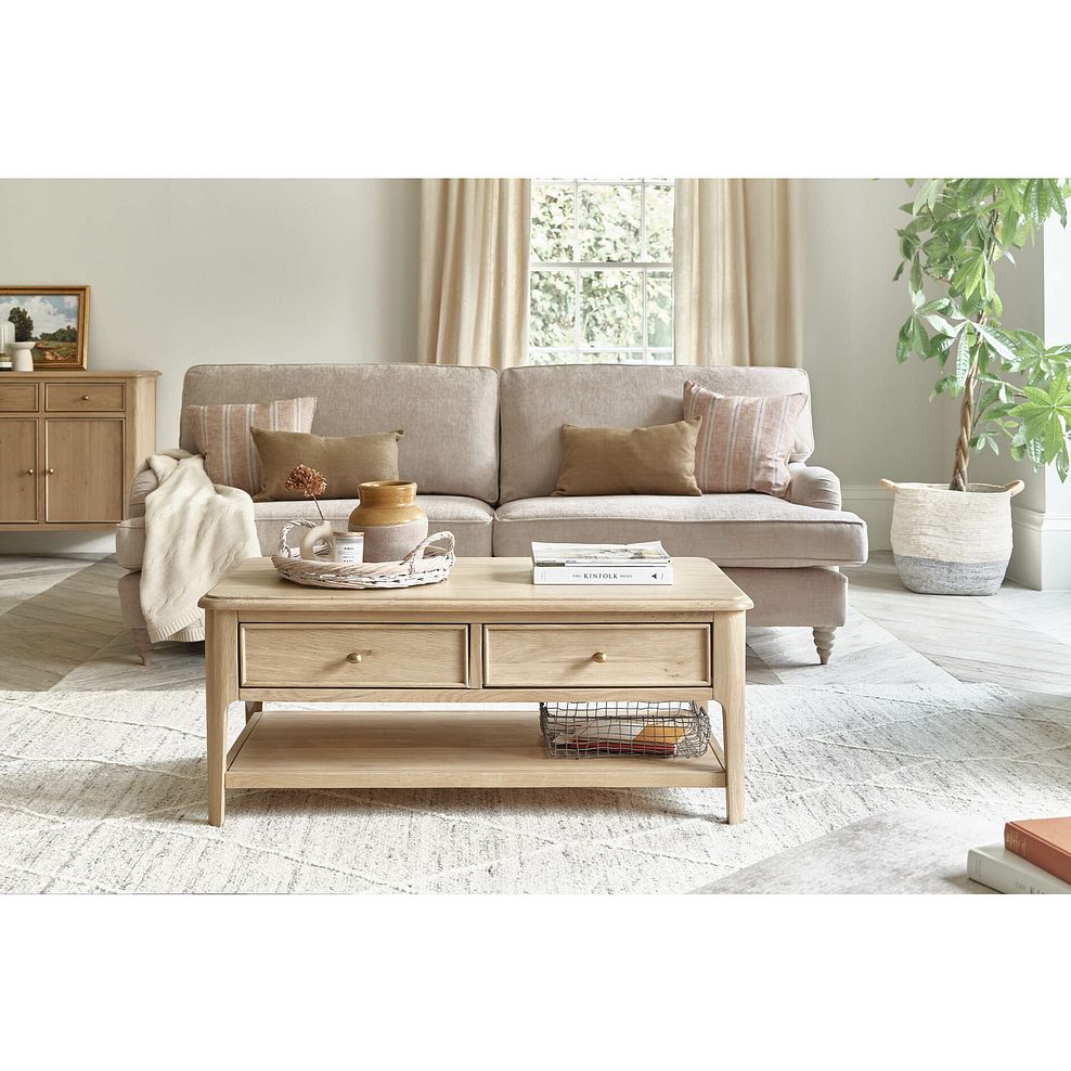 Newton Light Natural Solid Oak Coffee Table 2