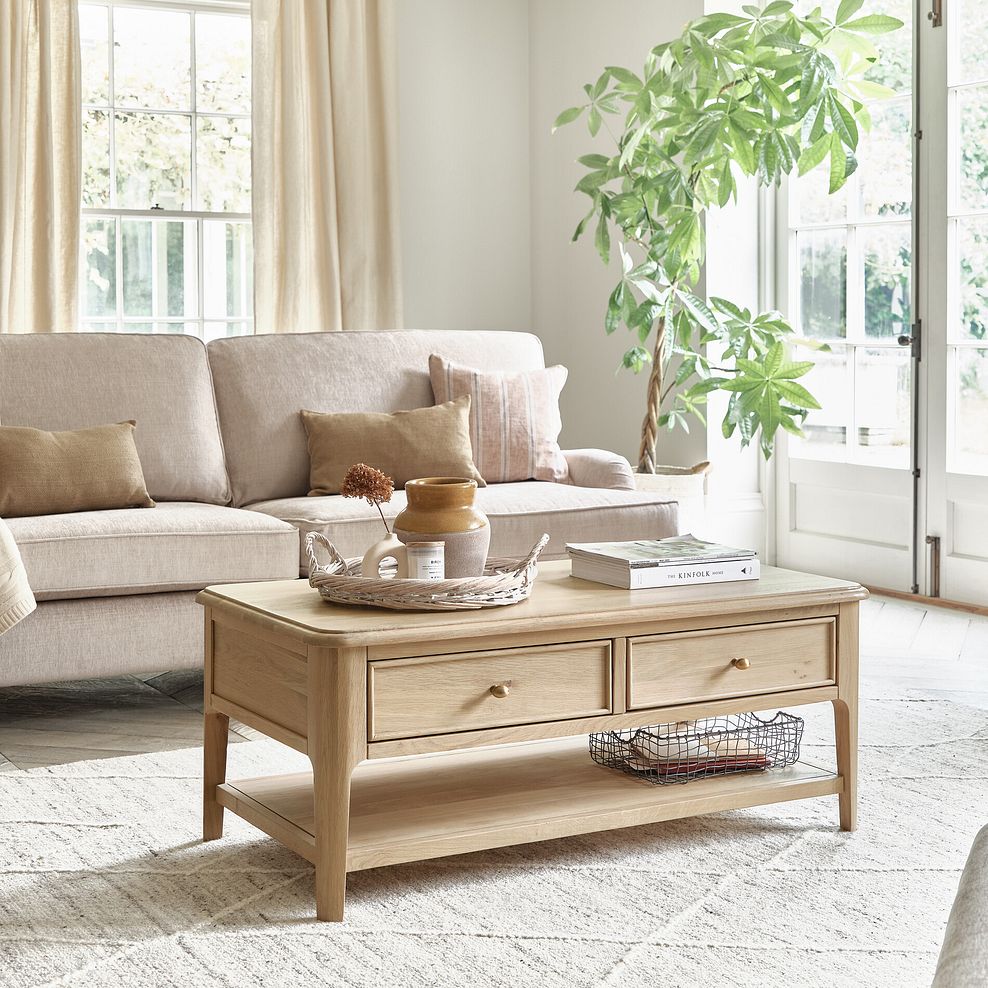 Newton Light Natural Solid Oak Coffee Table 1
