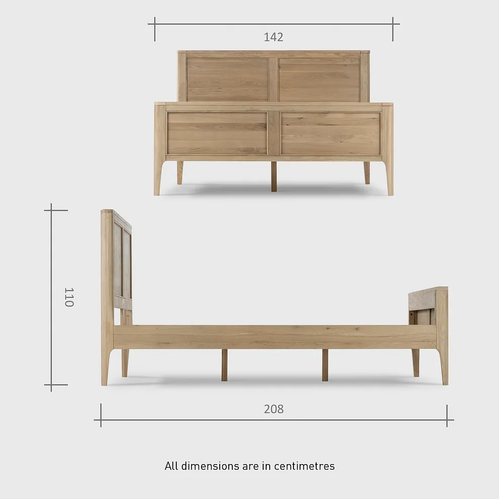 Newton Light Natural Solid Oak Double Bed 10