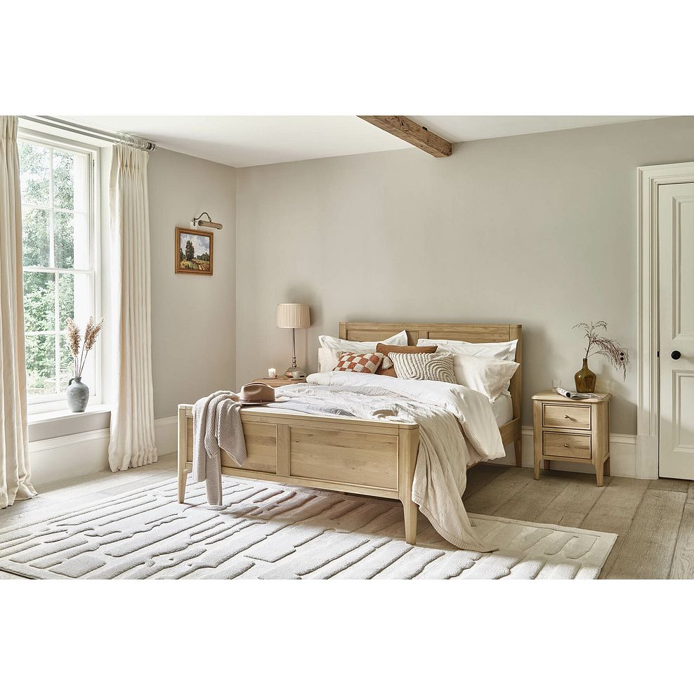 Newton Light Natural Solid Oak Double Bed 1