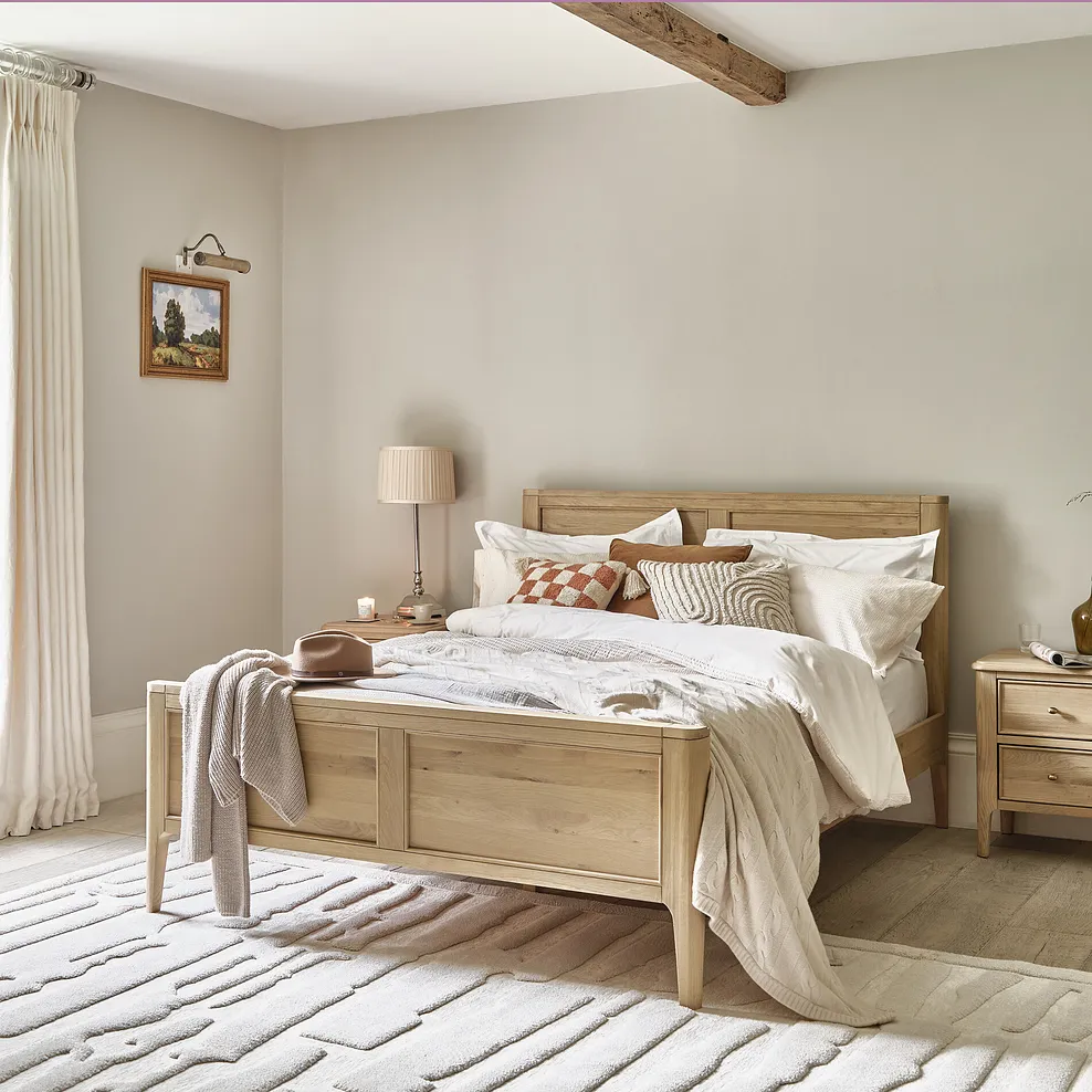 Newton Light Natural Solid Oak Double Bed 1