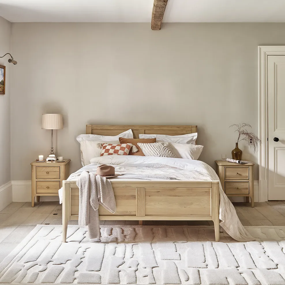 Newton Light Natural Solid Oak Double Bed 2