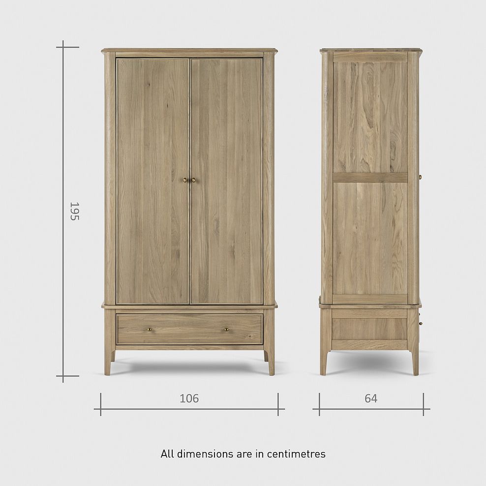 Newton Light Natural Solid Oak Double Wardrobe 13