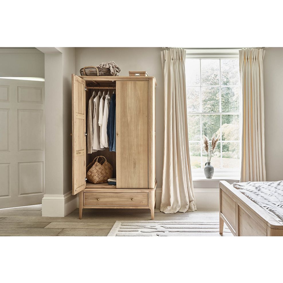 Newton Light Natural Solid Oak Double Wardrobe 1