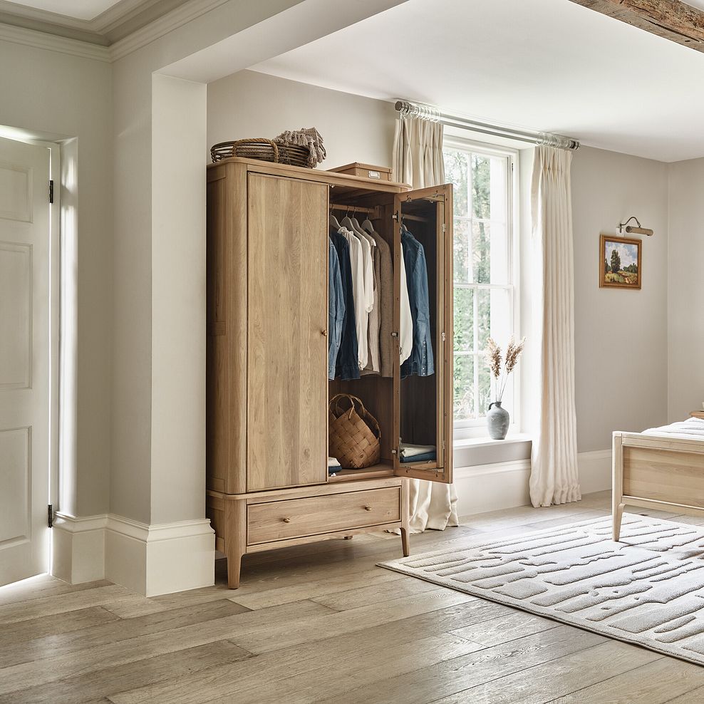 Newton Light Natural Solid Oak Double Wardrobe 3