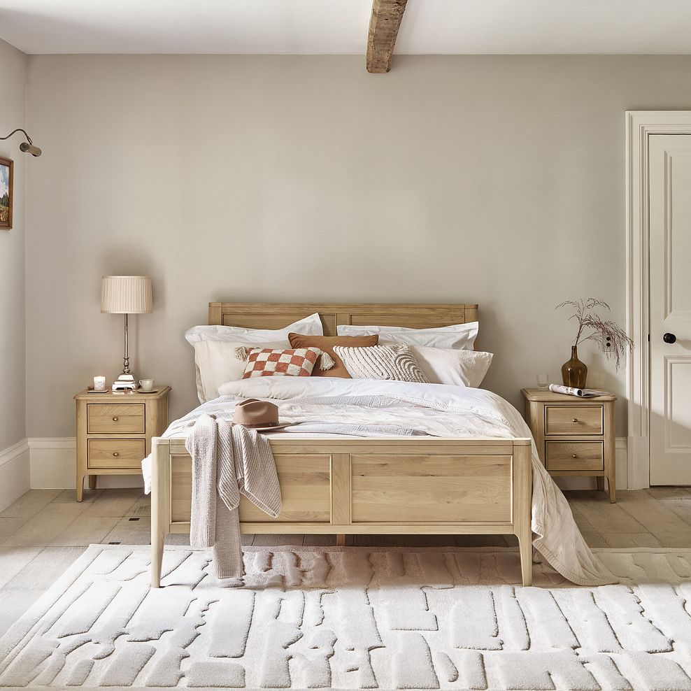 Newton Light Natural Solid Oak King-Size Bed 2