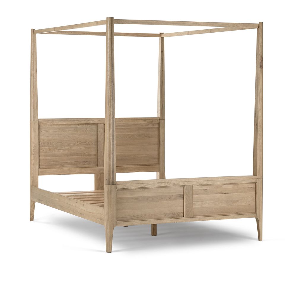Newton Light Natural Solid Oak King-Size Four Poster Bed 4