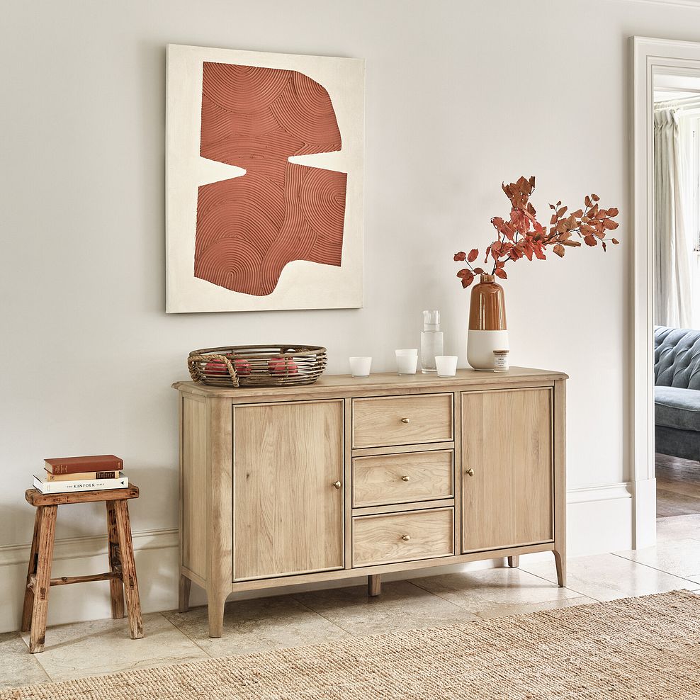 Newton Light Natural Solid Oak Large Sideboard 2