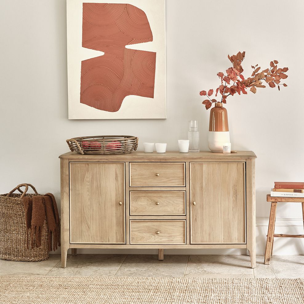 Newton Light Natural Solid Oak Large Sideboard 1