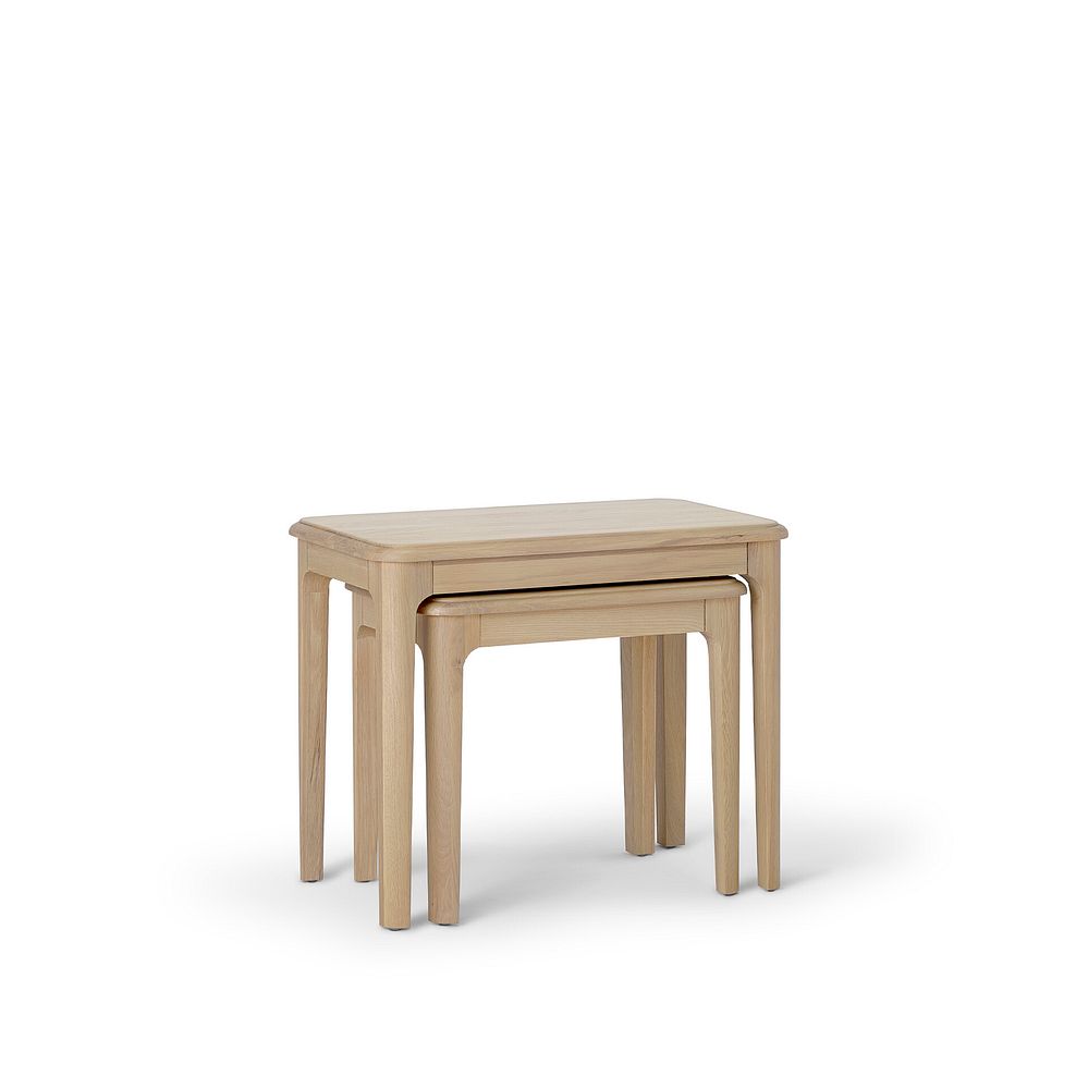 Newton Light Natural Solid Oak Nest of Tables 5