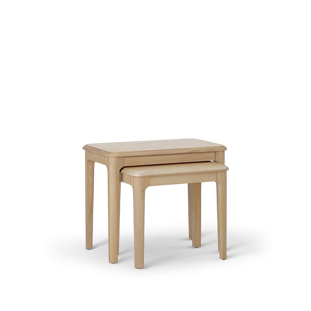 Newton Light Natural Solid Oak Nest of Tables 6