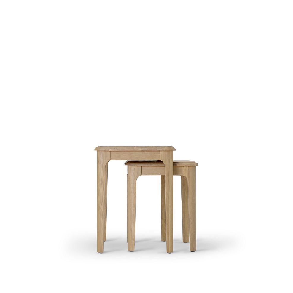 Newton Light Natural Solid Oak Nest of Tables 9