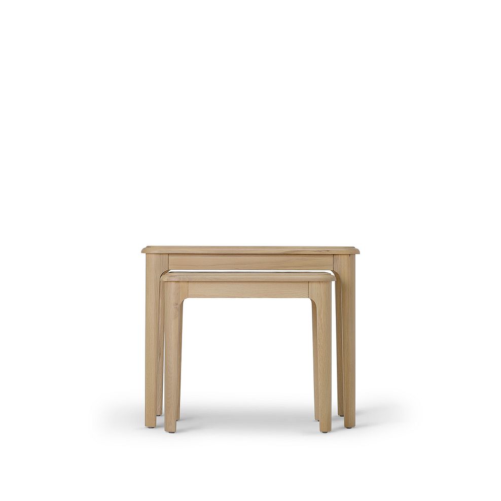 Newton Light Natural Solid Oak Nest of Tables 10