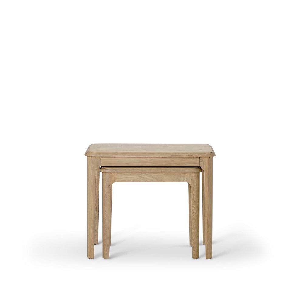 Newton Light Natural Solid Oak Nest of Tables 11